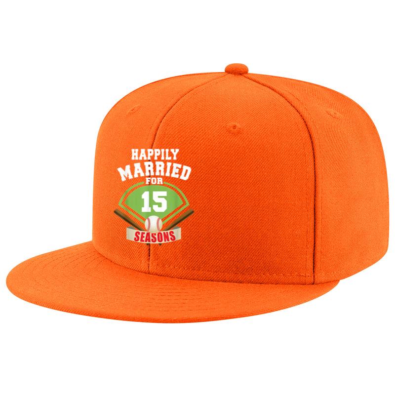 15th Wedding Anniversary Baseball Couple Cap