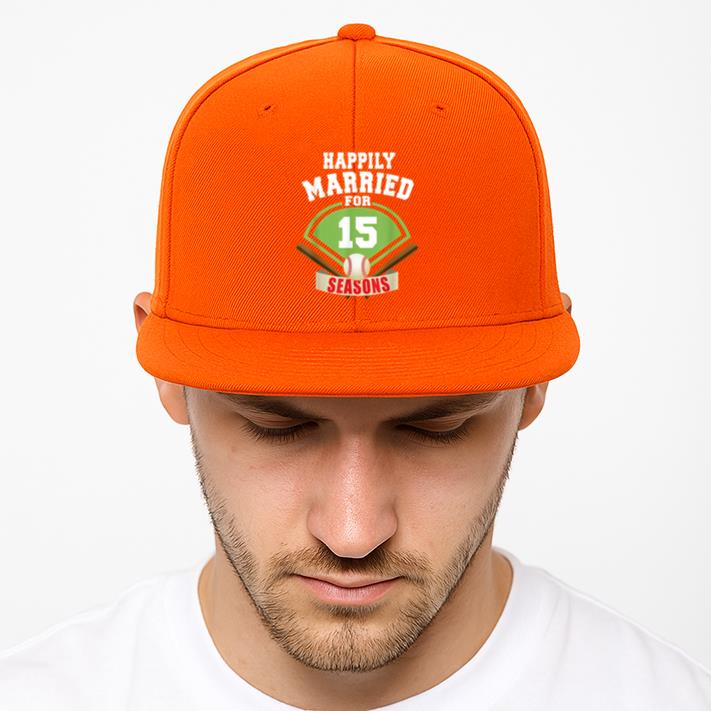 15th Wedding Anniversary Baseball Couple Cap - Image 4