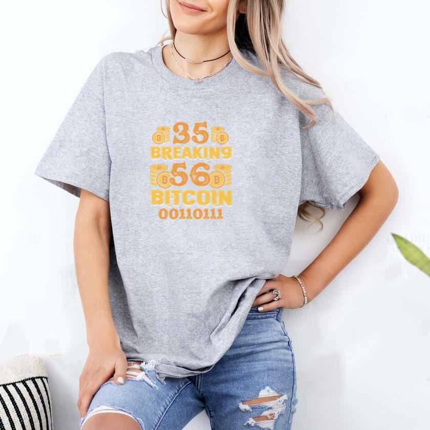35 Breaking 56 Bitcoin 00110111 T-Shirt - Image 2