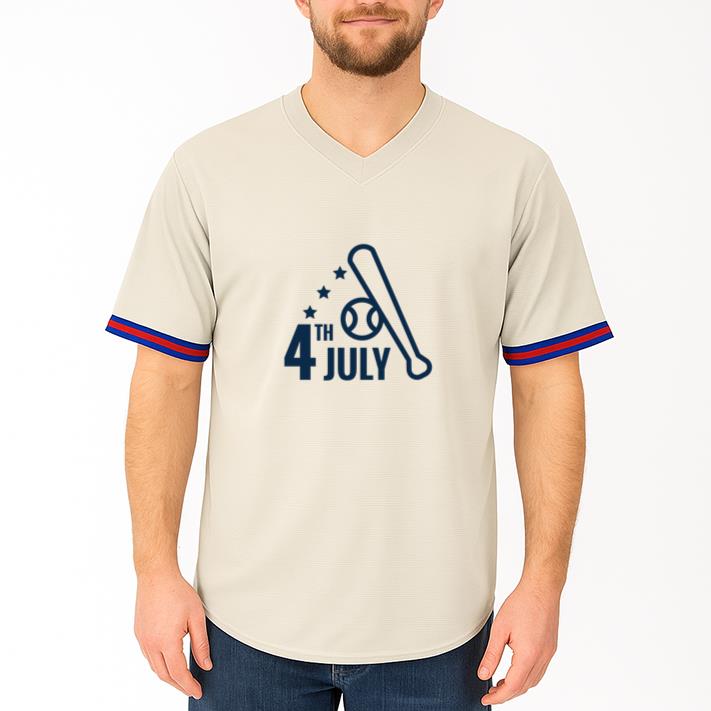 4th July Baseball Bat Flat Baseball Jersey - Image 4