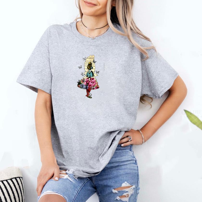 Alice In Wonderland Magical Garden Vintage Book T-Shirt - Image 2