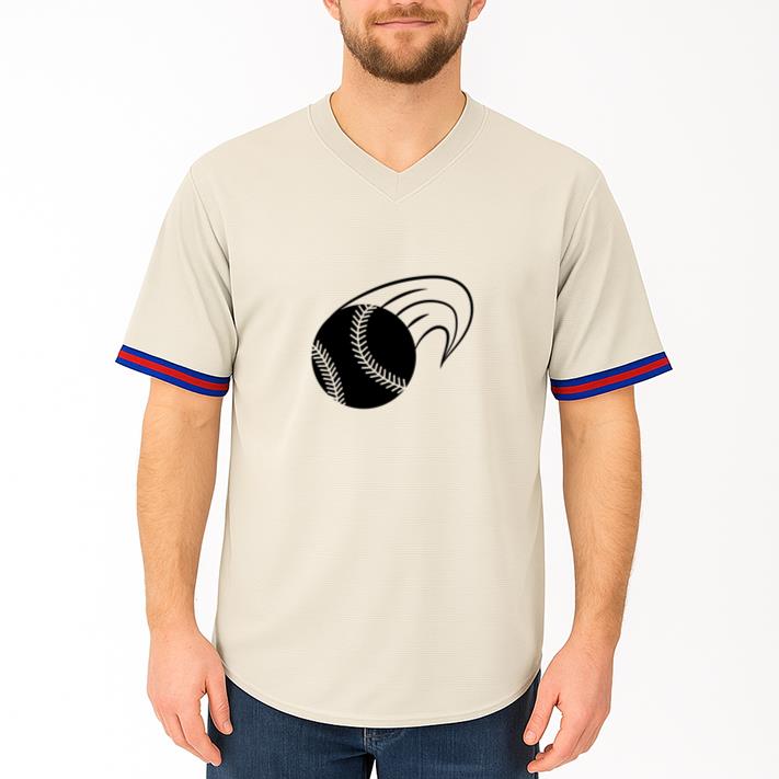 Baseball Ball Flying Cut Out Baseball Jersey - Image 4