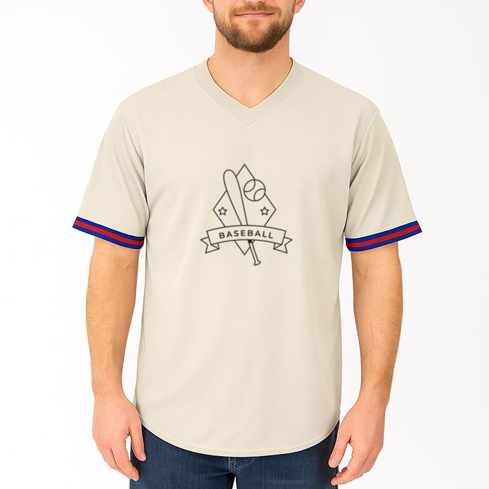 Baseball Ball Star Rhomb Bat Badge Stroke Baseball Jersey - Image 4