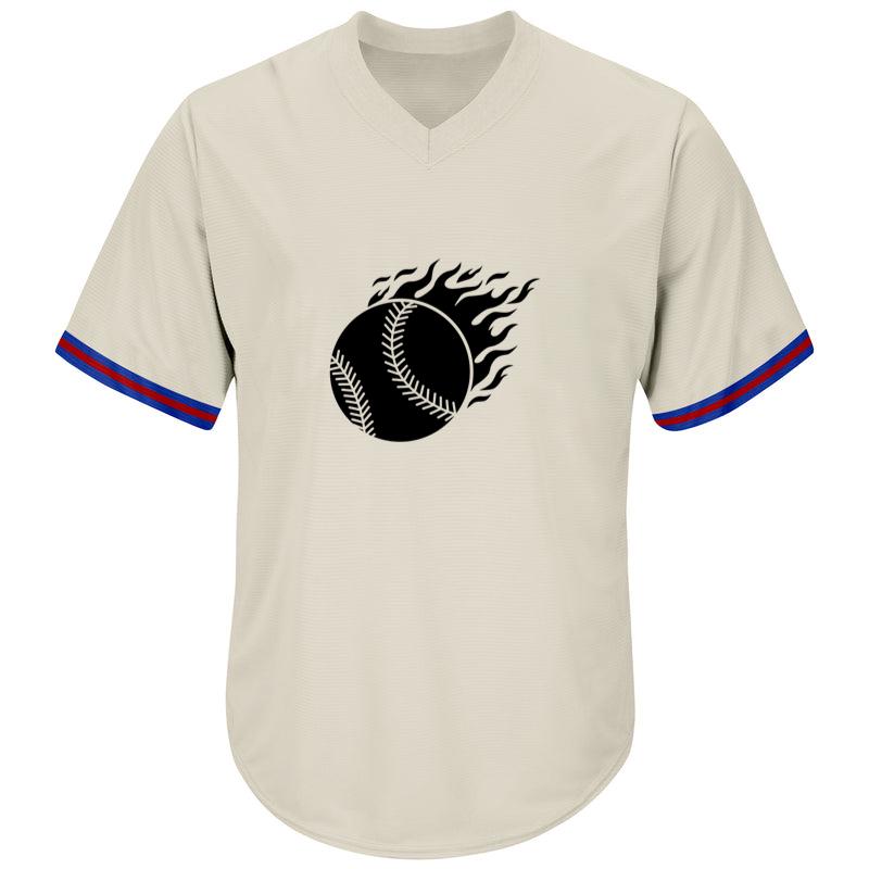 Baseball Ball With Flames Cut Out Baseball Jersey - Image 2