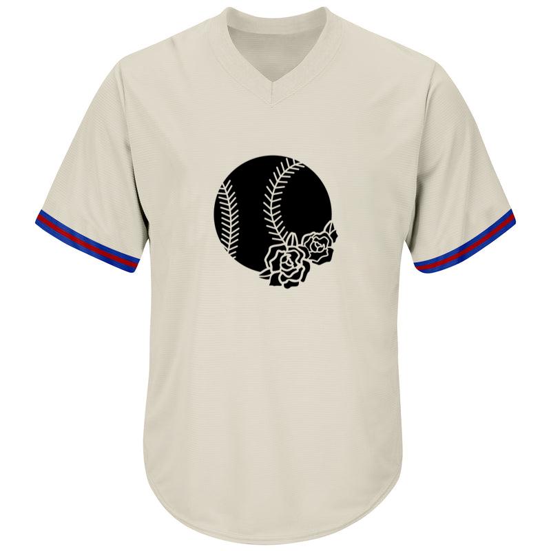 Baseball Ball With Roses Cut Out Baseball Jersey - Image 2