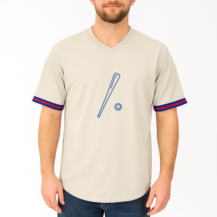 Baseball Bat And Ball Stroke Baseball Jersey - Image 4