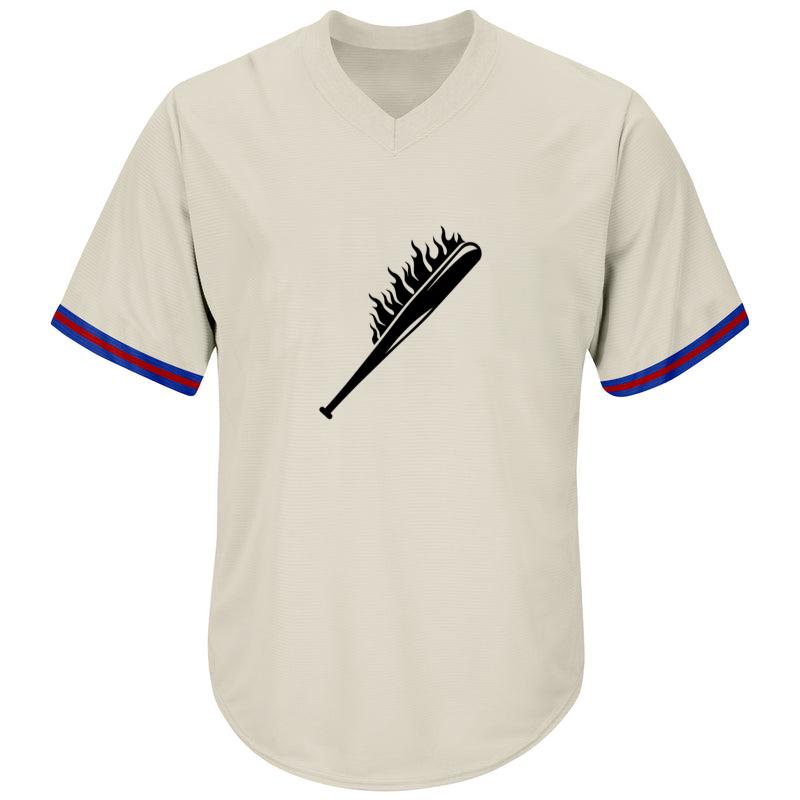 Baseball Bat Set On Fire Cut Out Baseball Jersey - Image 2