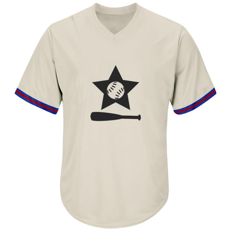 Baseball Bat Star Logo Baseball Jersey - Image 2
