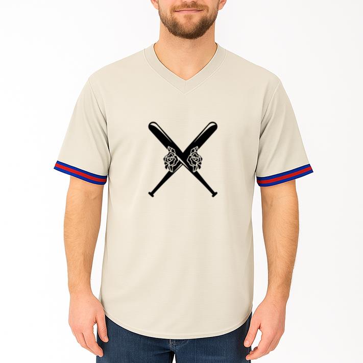 Baseball Bats With Roses Cut Out Baseball Jersey - Image 4