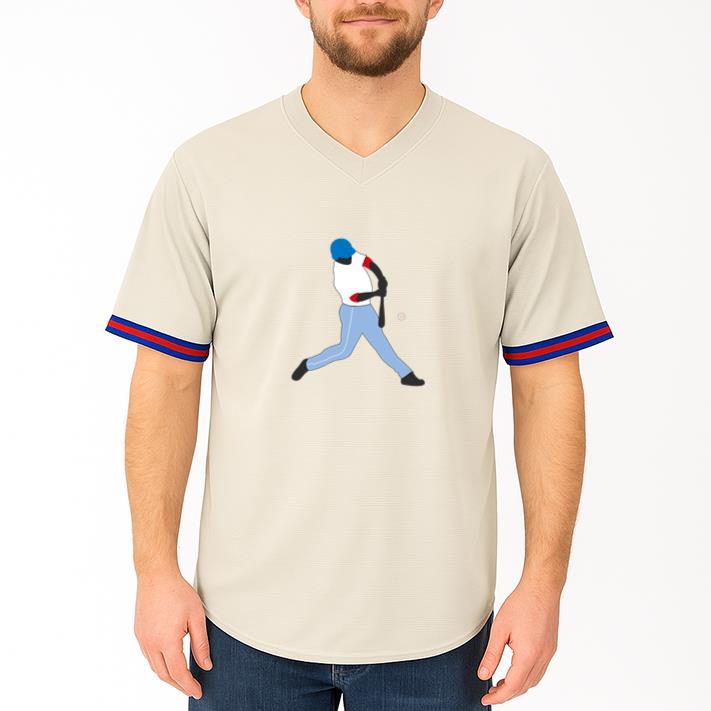 Baseball Batter Hit Silhouette Baseball Jersey - Image 4
