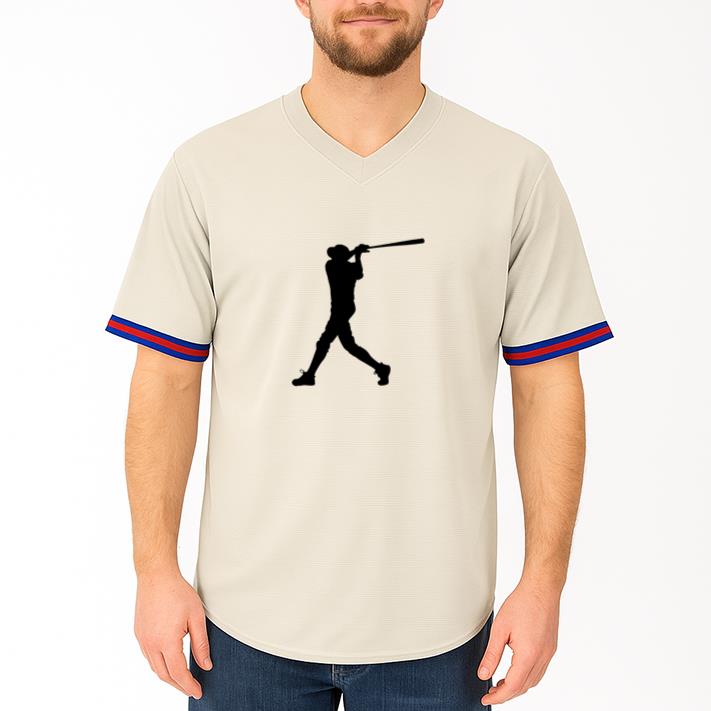 Baseball Batter Silhouette Player Baseball Jersey - Image 4