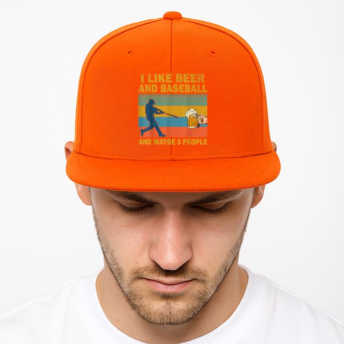 I Like Beer And Baseball And Maybe 3 People Cap - Image 4