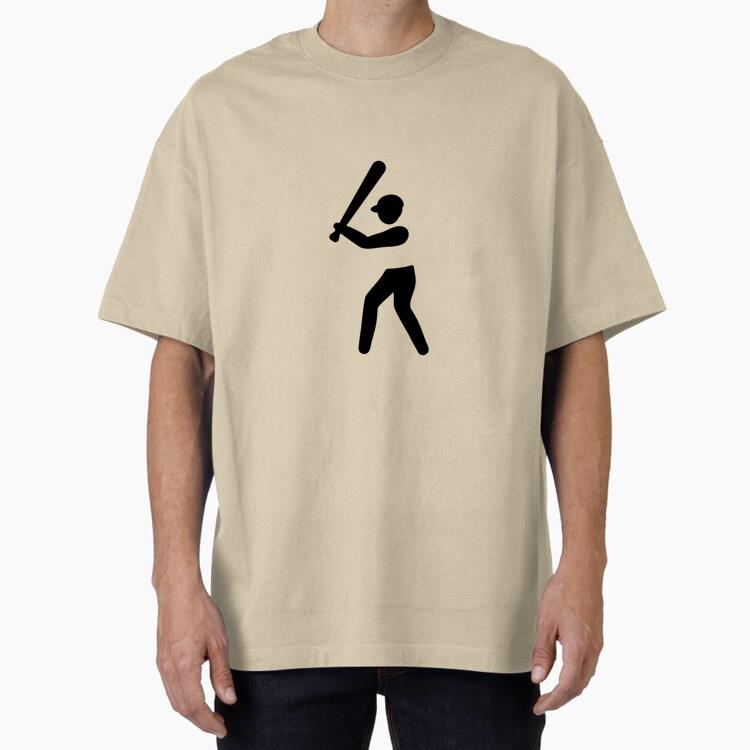 Person Playing Baseball Oversized T-Shirt