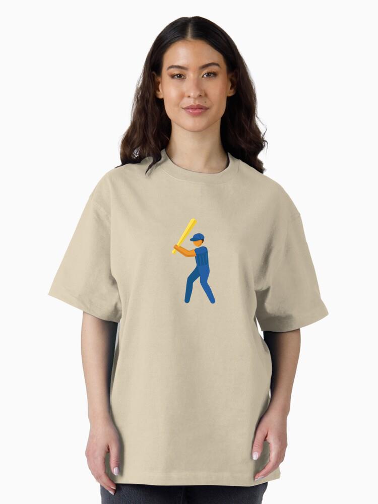 Person With Baseball Bat Flat Oversized T-Shirt - Image 3