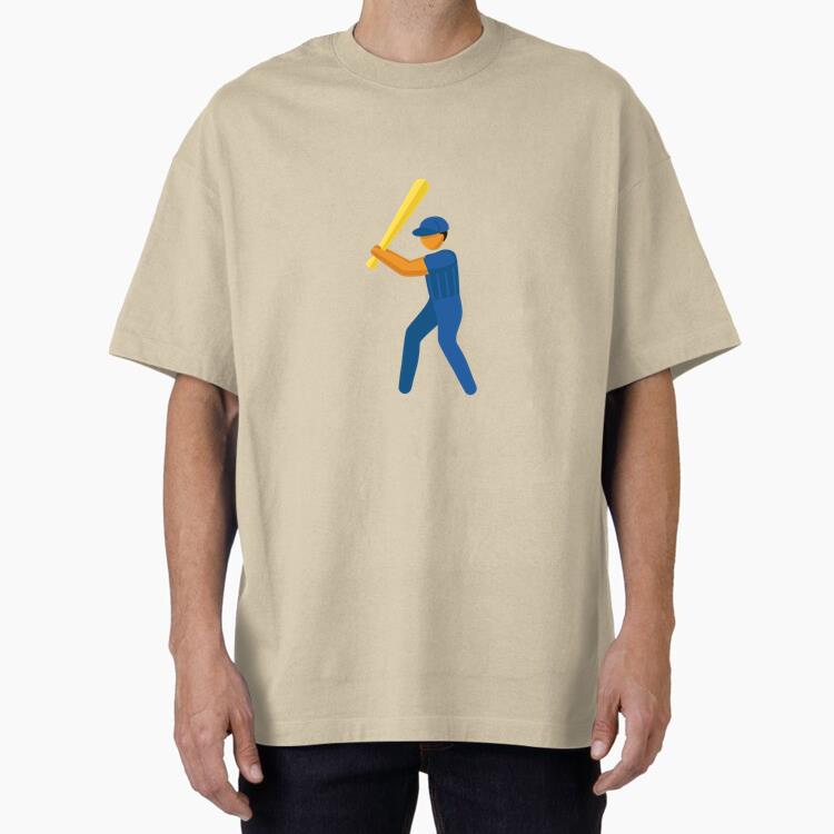 Person With Baseball Bat Flat Oversized T-Shirt