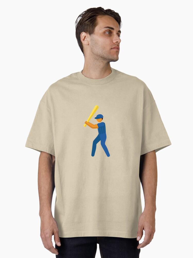 Person With Baseball Bat Flat Oversized T-Shirt - Image 2