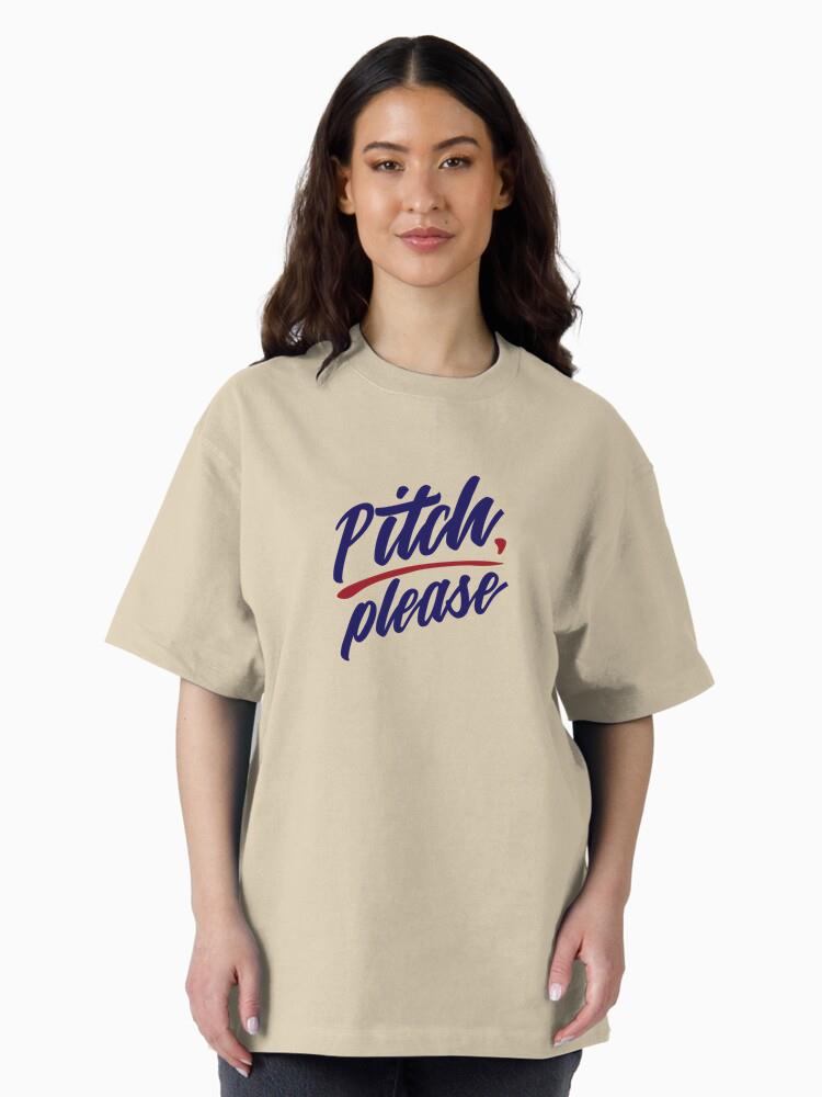 Pitch Please Stripe Badge Sticker Oversized T-Shirt - Image 3