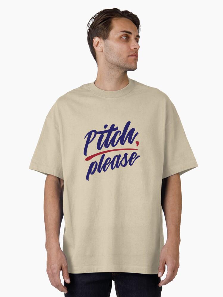 Pitch Please Stripe Badge Sticker Oversized T-Shirt - Image 2