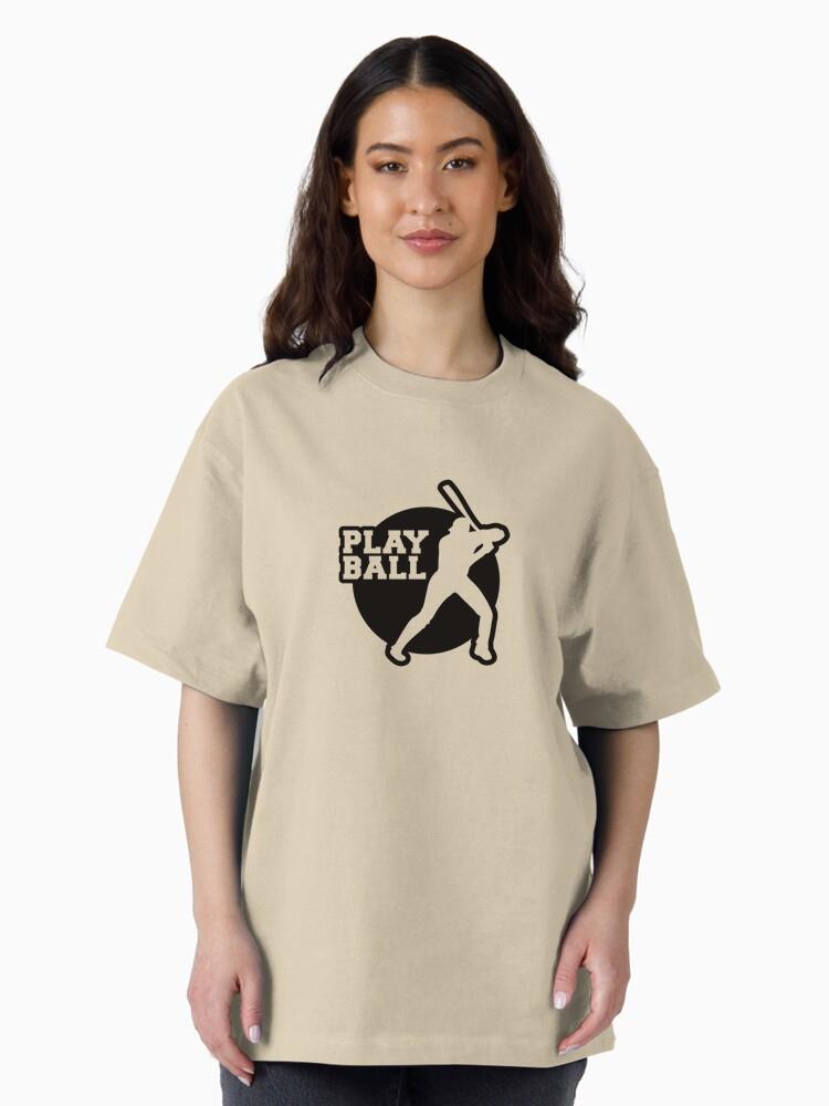 Play Ball Quote Cut Out Oversized T-Shirt - Image 3
