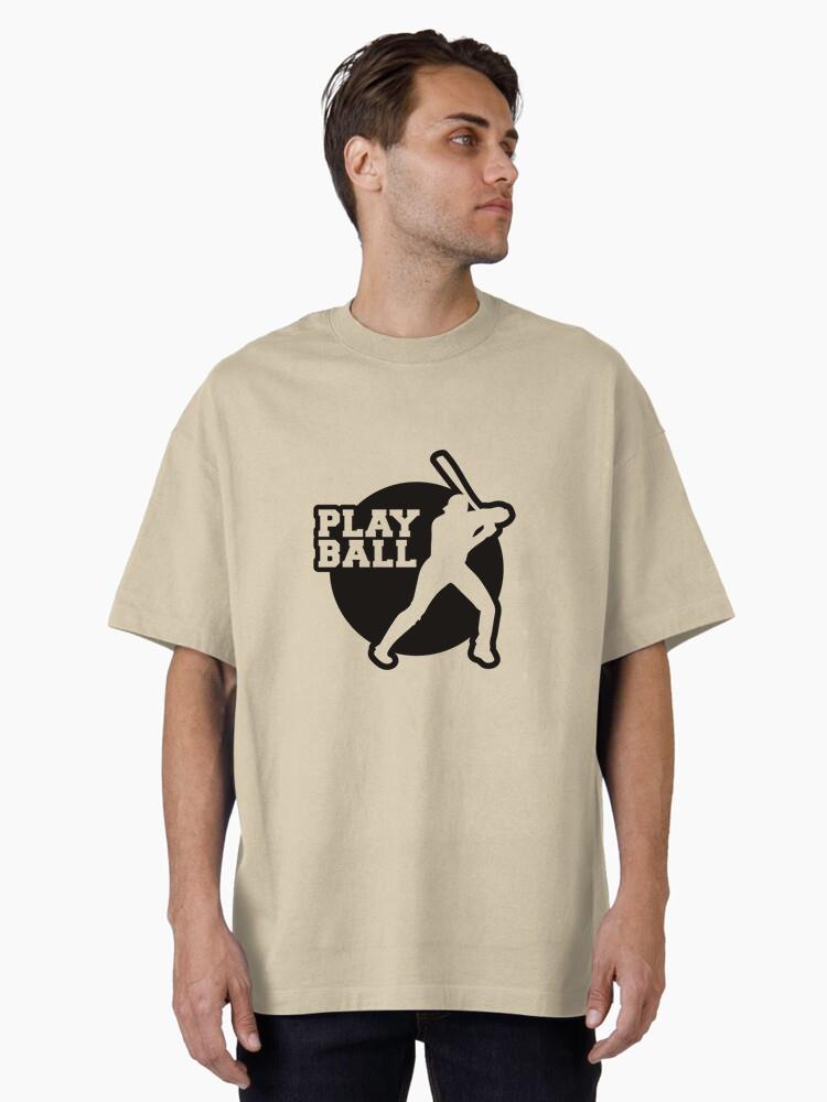 Play Ball Quote Cut Out Oversized T-Shirt - Image 2