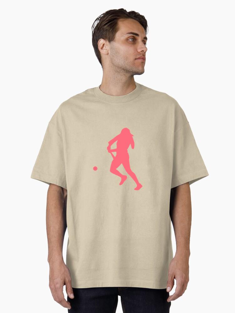 Player Ball Baseball Player Ballplayer Bat Silhouette Oversized T-Shirt - Image 2