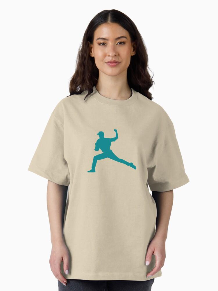 Player Ball Baseball Player Ballplayer Silhouette Oversized T-Shirt - Image 3