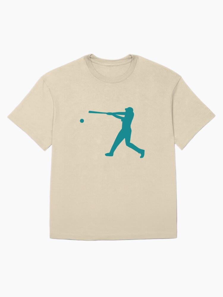 Player Ballplayer Baseball Player Bat Ball Silhouette Oversized T-Shirt - Image 4