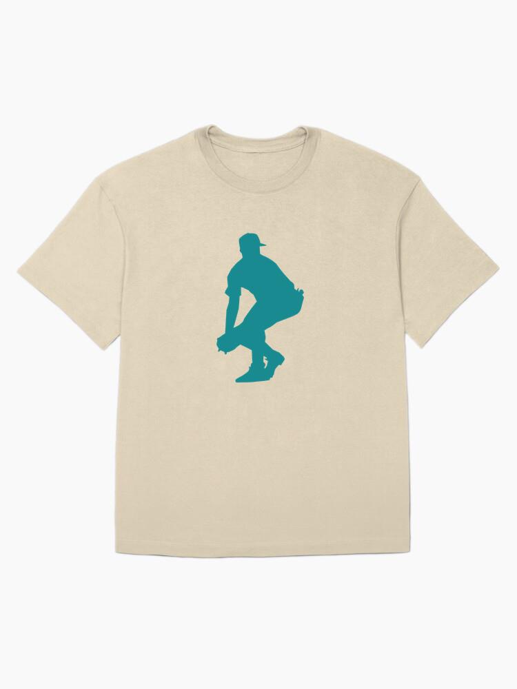 Player Ballplayer Baseball Player Cap Glove Silhouette Oversized T-Shirt - Image 4