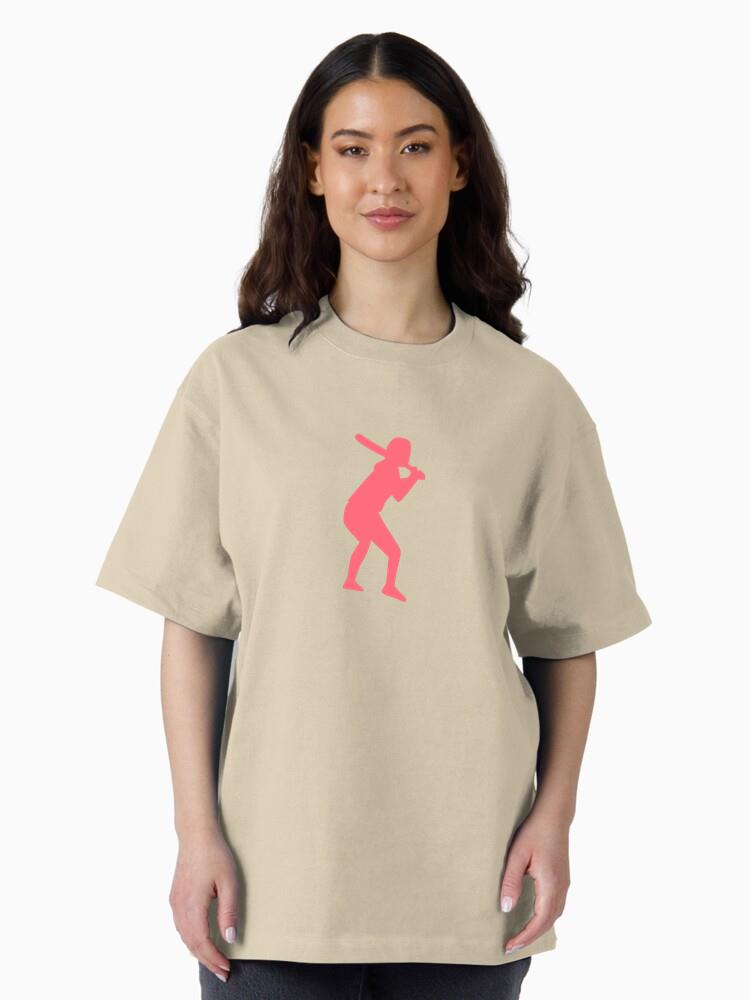 Player Ballplayer Bat Baseball Player Silhouette Oversized T-Shirt - Image 3