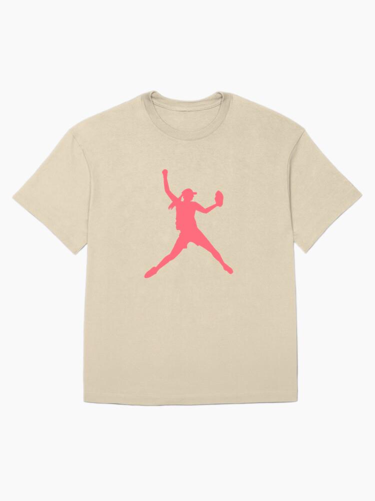 Player Ballplayer Glove Cap Baseball Player Silhouette Oversized T-Shirt - Image 4