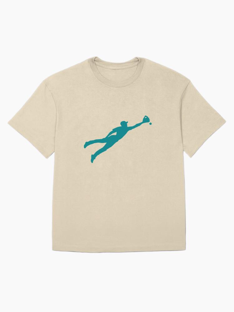 Player Baseball Player Ballplayer Ball Glove Silhouette Oversized T-Shirt - Image 4