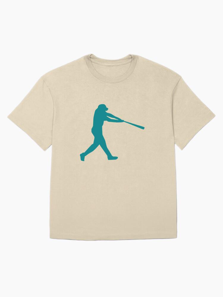 Player Baseball Player Ballplayer Bat Cap Silhouette Oversized T-Shirt - Image 4