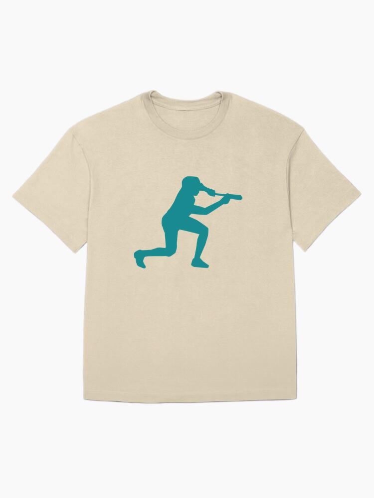 Player Baseball Player Ballplayer Bat Silhouette Oversized T-Shirt - Image 4