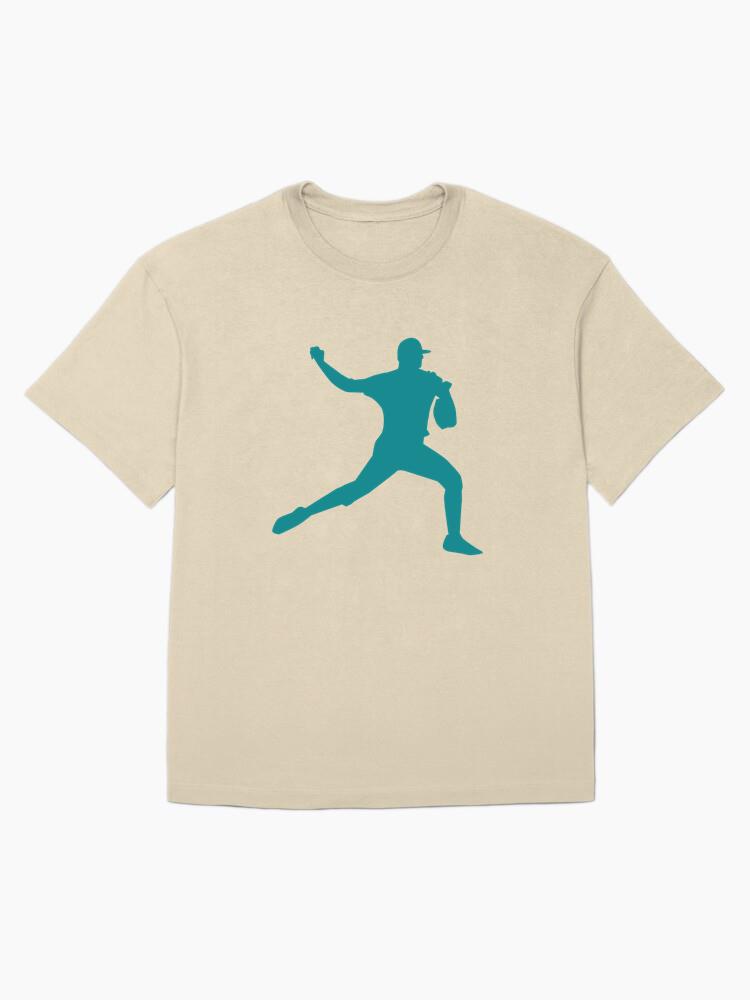 Player Baseball Player Ballplayer Cap Silhouette Oversized T-Shirt - Image 4
