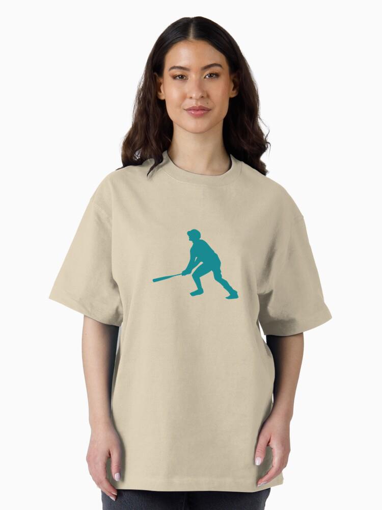 Player Bat Baseball Player Ballplayer Silhouette Oversized T-Shirt - Image 3