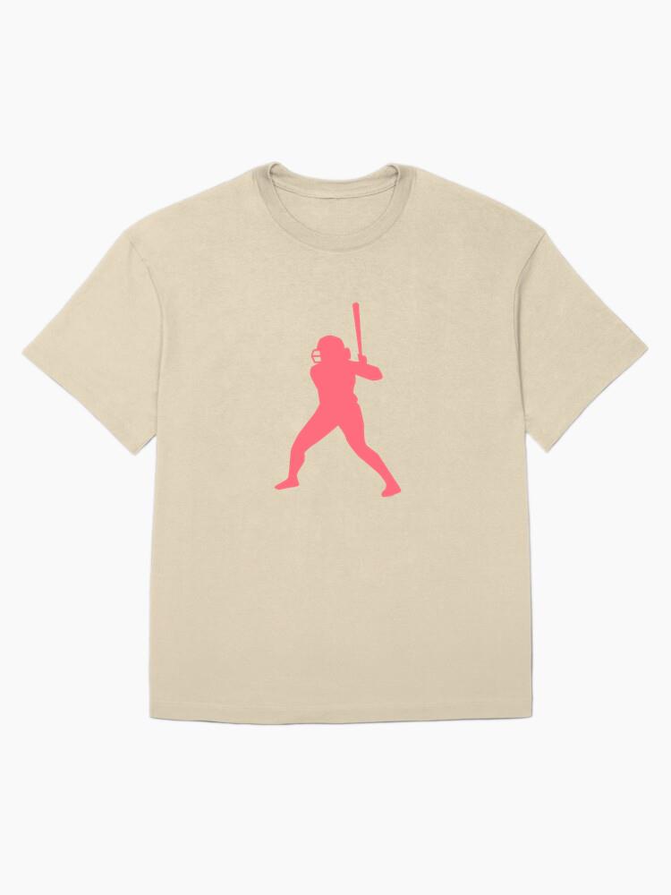 Player Bat Helmet Baseball Player Ballplayer Silhouette Oversized T-Shirt - Image 4