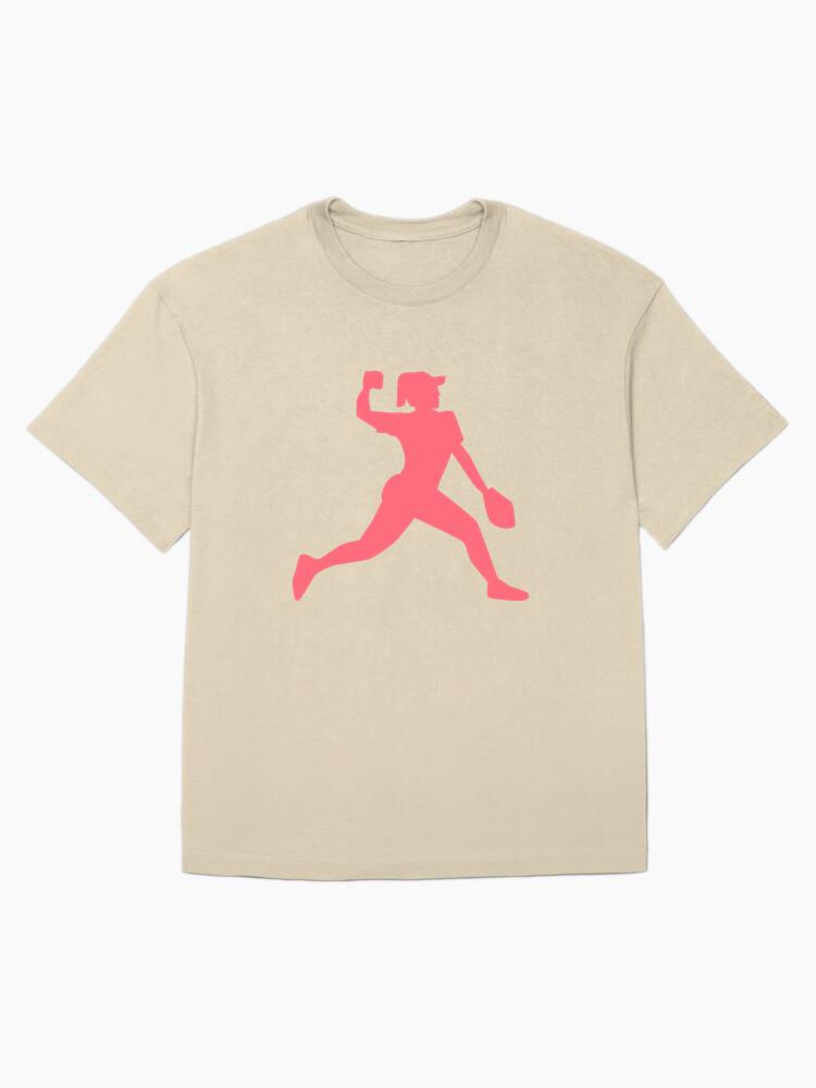 Player Cap Ball Glove Baseball Player Ballplayer Silhouette Oversized T-Shirt - Image 4