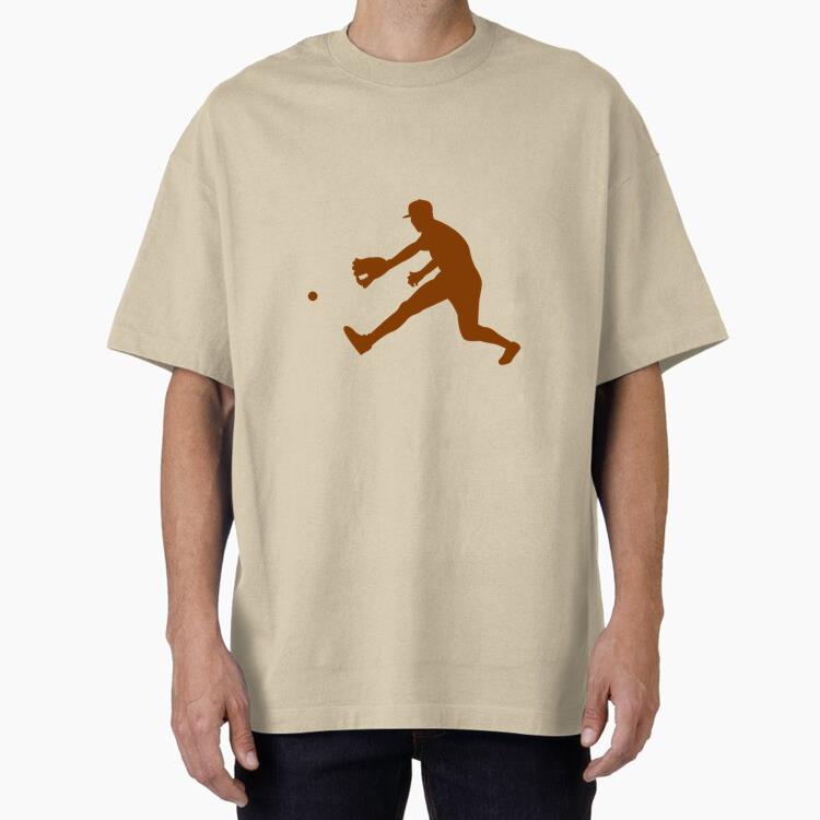 Player Catching The Ball Silhouette Oversized T-Shirt