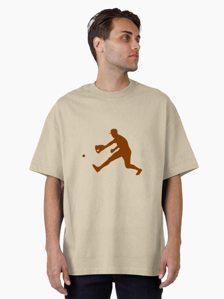 Player Catching The Ball Silhouette Oversized T-Shirt - Image 2