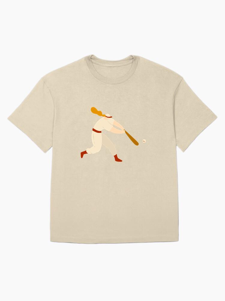 Player Female Bat Ball Hair Cap Outfit Flat Oversized T-Shirt - Image 4