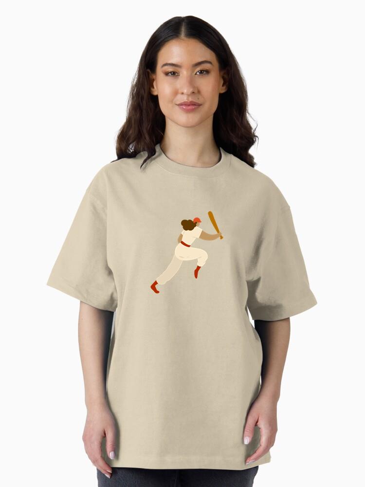 Player Female Helmet Cap Bat Hair Outfit Flat Oversized T-Shirt - Image 3