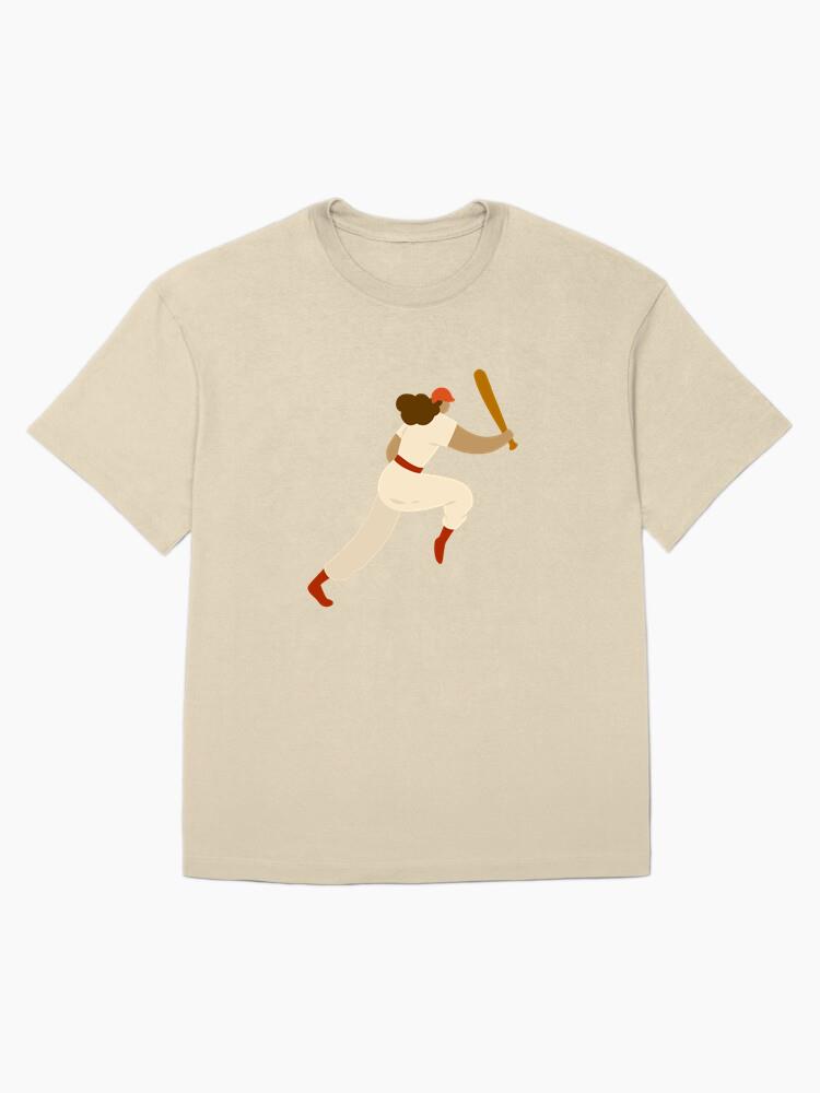 Player Female Helmet Cap Bat Hair Outfit Flat Oversized T-Shirt - Image 4