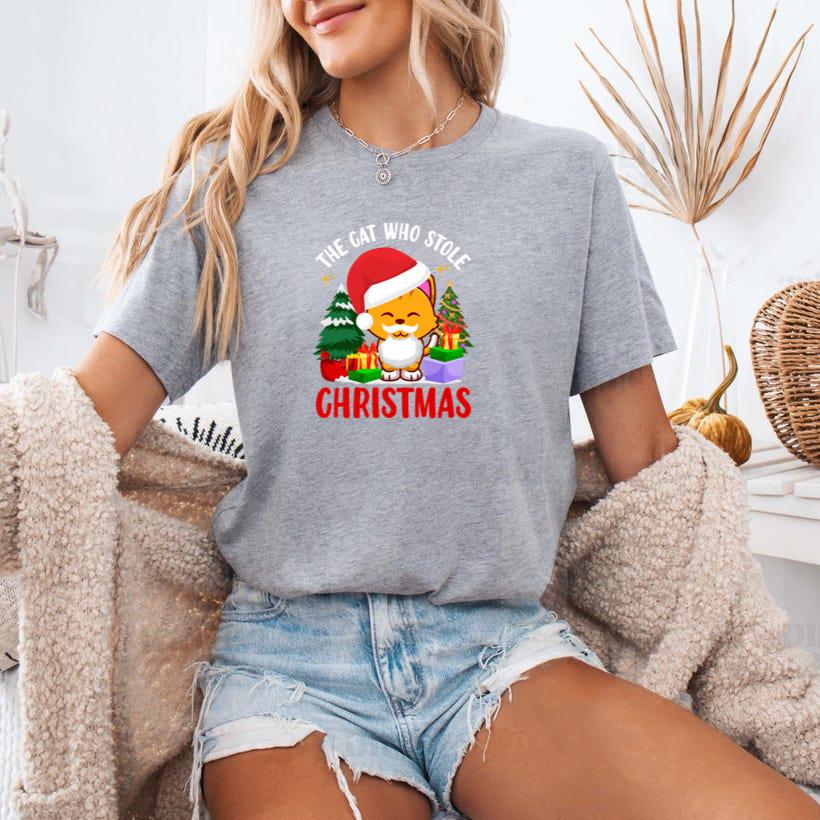 The cat who store christmas T-Shirt - Image 3